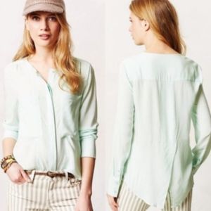 Anthropologie Maeve Mint Green Blouse